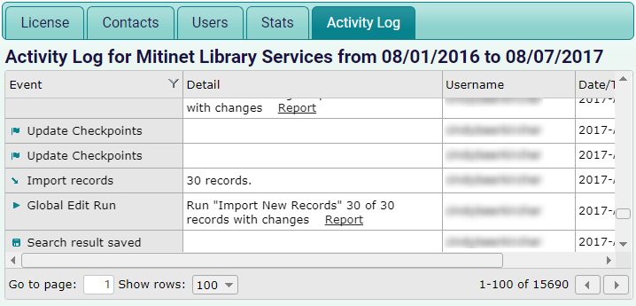 Activity Log