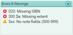 Errors and Warnings