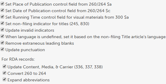 Record repair options