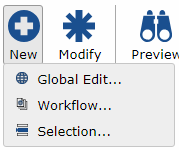 Global Editing New menu