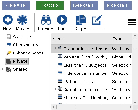 Global Editing Tools pane