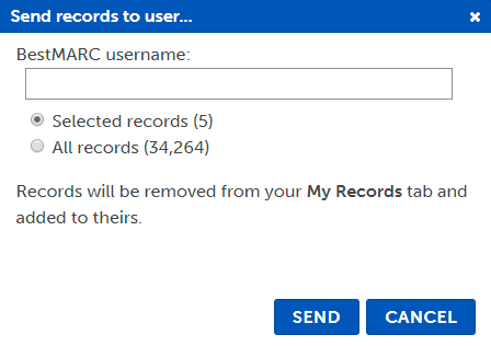 Send Records dialog